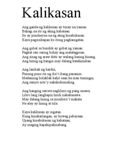 mga tula sa kalikasan.